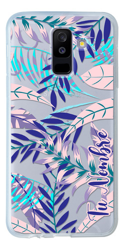 Funda Para Galaxy Para Mujer Hojas Flores Con Tu Nombre