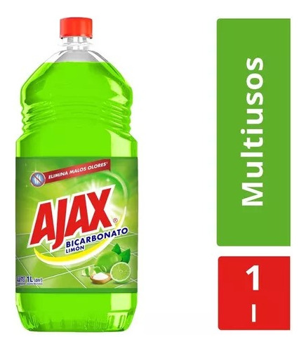 Limpiador Multiusos Líquido Ajax Bicarbonato Limón De 1 L