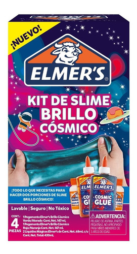 Kit Elmers Slime Brillo Cosmico - 4 Piezas  Manualdades Arte