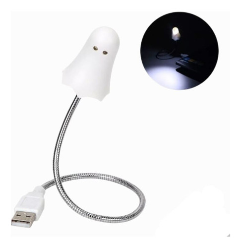 Lampara Luz Led Usb Noche Notebook Auto Flexible Fantasmita