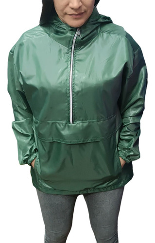 Buzo Rompeviento Con Capucha Anorak Impermeable Mujer Moda 