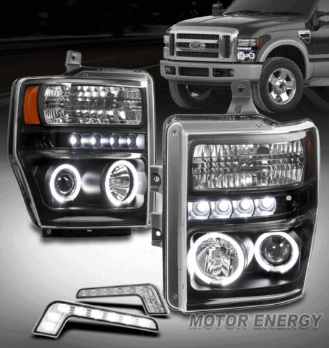 For 08 09 10 Ford F250 Superduty Led Halo Projector Blac Nnc
