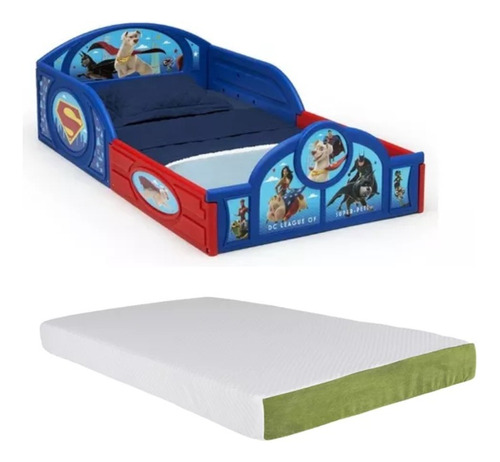 Cama Camita Infantil Play Area Con Colchon Dc Super Mascotas