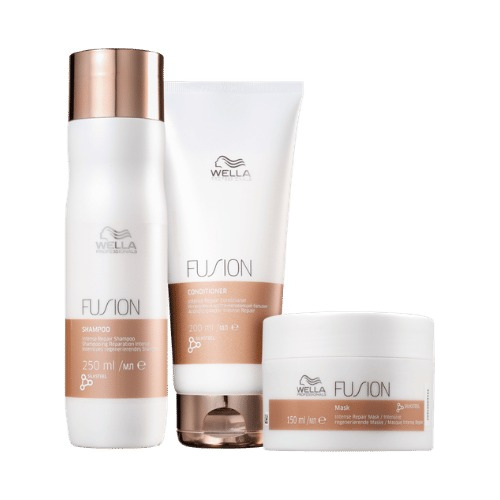 Kit Wella Fusion Shampoo 250 Ml Mascara  150ml Acondic 200ml