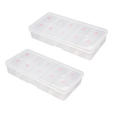 2 Cajas De Almacenamiento Transparentes Para Puntas De Uñas,