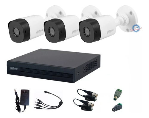 Kit Cctv Videovigilancia 3 Cámaras Dahua 2mp, Dvr 4ch 500gb