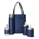 Set Matero Equipo Kit De Mate Liso Azul, P/g, Marbry Shop