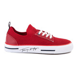 Tenis Mujer Tommy Hilfiger Gessie Casuales Malla Rojo