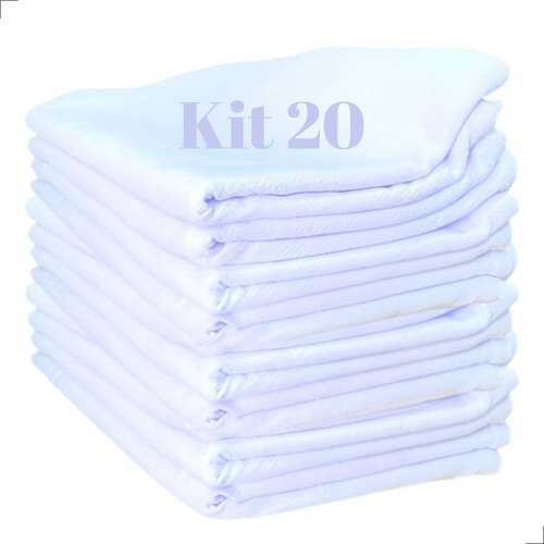 Kit Pano De Prato Branco Liso Cozinha Atacado P/ Bordar 20un