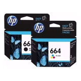 Pack 2 Cartuchos Hp 664 Negro, Color F6v29al Ink Advantage