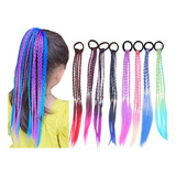 8 Piezas De Extensiones De Cabello De Trenzas Multicolores,.