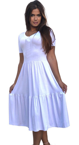 Vestido Curto Feminino Básico De Malha 