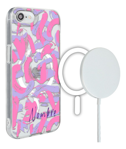 Funda Para iPhone Magsafe Pintura Manchas Para Mujer Nombre