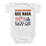 Body Roupa De Bebê Música Não Galinha Pintadinha Toca Rap Aí