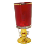 Lámpara Tipo Veladora De Mesa Lisa Transparente Y Roja 