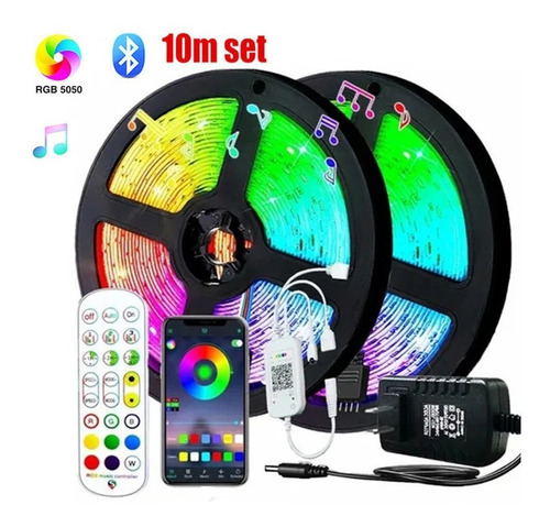 Cinta Led Smart Tira Led Rgb 5050 Luces Inteligentes Bluetoo