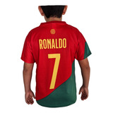 Playera Futbol Ronaldo, Portugal Para Niños.
