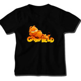 Camiseta Estampada De Niños Y Niñas Premium Dtf Garfield