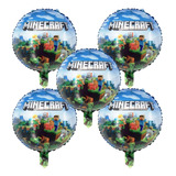 10 Globos Metalicos 45cm Steve Alex Gamer Videojuego Cumple