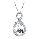 Svodea Collar Con Colgante De Panda Infinito Para Mujer, Pla