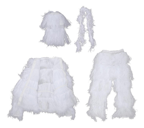 Camuflaje 3d Traje De Caza Snow Leafy Ghillie Bowhunt Adulto