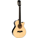 Violão Elétrico Michael Vmy340 Cutway Natural Brilhante Nylon