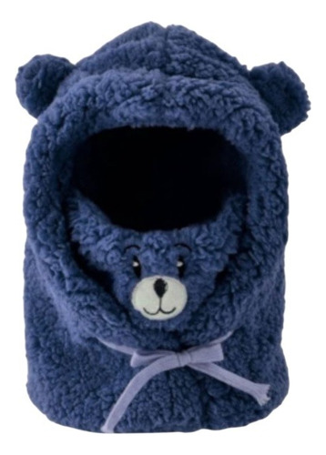 Gorro Con Capucha Forma De Oso Y Orejas Azul Ideal Escolares