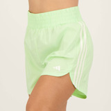 Shorts adidas Pacer 3 Listras Feminino Verde E Branco