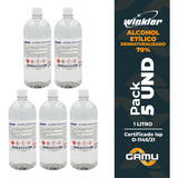 Alcohol Desnaturalizado 70% 1 Litro - Pack 5 Unid