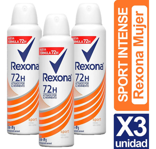 Desodorante Rexona Mujer Sport Pack De 3 Unidades 150ml