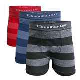 Pack X3 Boxer Dufour Niño Ar 11869 Algodon Sin Costura Rayas