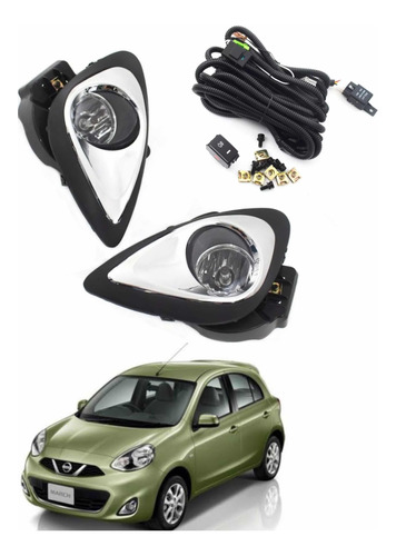 Faros Niebla March 2014 2015 2016 2017 2018 2019 Kit  C/base