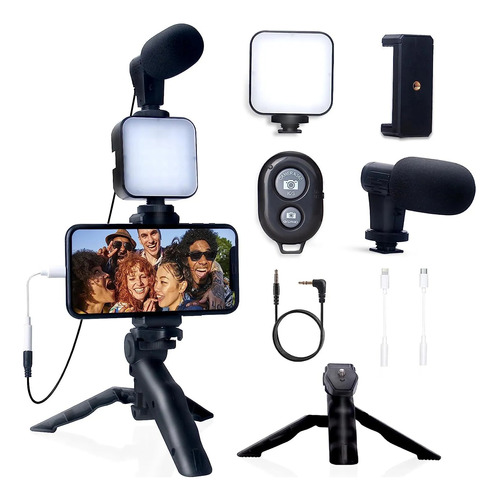 Kit De Vlogging Para iPhone Android Con Trípode