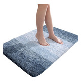 Alfombra Baño Olany De Microfibra Shaggy 91x61 - Azul Marino