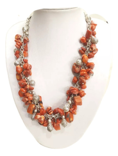 Collar Piedras Naturales Coral