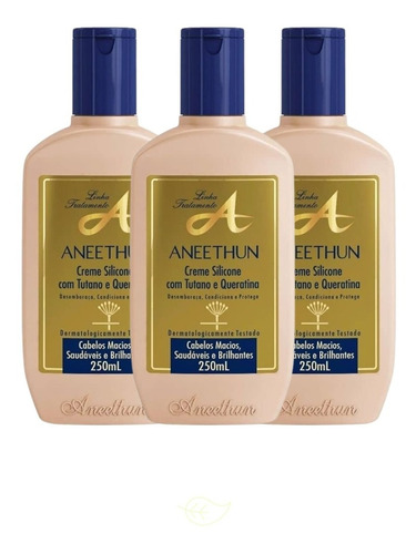 Kit 3 Cremes De Silicone Aneethun Linha A 250ml Cada