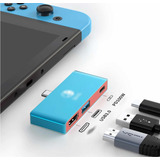 Adaptador Carga Hdmi Nintendo Switch Hub Usb Portatil