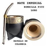 Mate Imperial Argentino Alpaca-calabaza-cuero Pico De Loro !