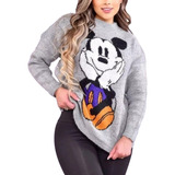 Suéter Buzo Saco Estampado Mickey Mouse Disney Mujer