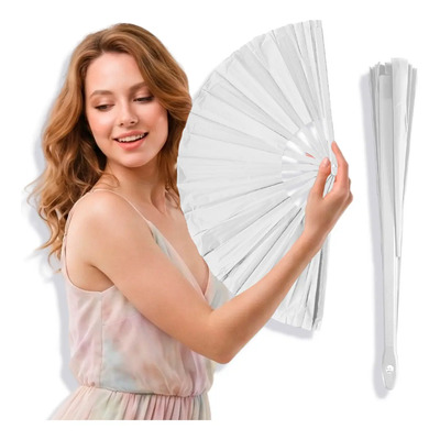 Abanico Grande Pericón Blanco Plástico Truena Al Abrir Boda | MercadoLibre