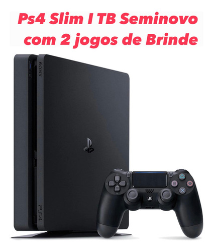 Ps4 Playstation 4 Slim 1tb Com 1 Controle Original 2 Jogos 