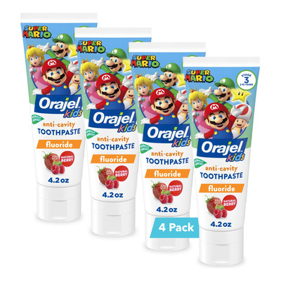 Pasta De Dientes Orajel Kids Super Mario Anticaries 125 Ml,  | Envío gratis