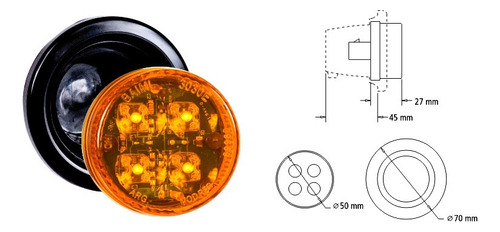 Faro Electronicos 3030 4 Leds Rojo Bivoltaje Baiml