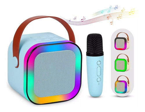 Mini Bocina Karaoke Con Bluetooth Y Micrófono Inalámbrico