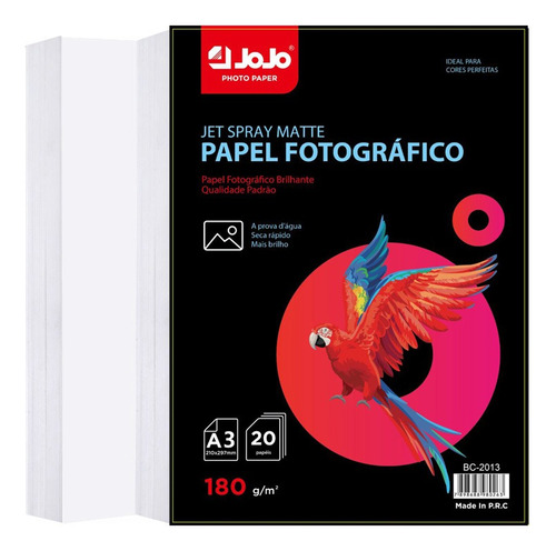 300 Folhas Papel Fotográfico Matte 180g A3 Fosco Premium