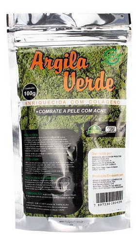 Argila Verde 100 Gramas Combate Oleosidade Da Pele E Espinha