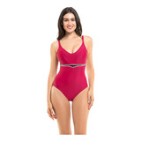 Traje De Baño Enterito Reductor Rojo