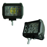 Par Faro Dually De 12 Led Lupa 12-30v Luz Blanca + Estrobo