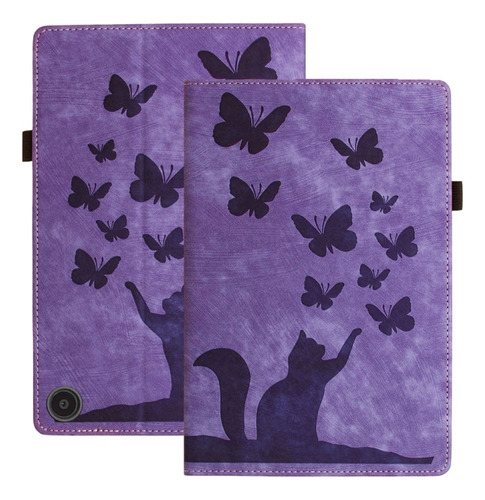 Funda Para Tableta Con Relieve De Gato Mariposa Para Amazon