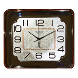 Reloj Pared Grande Cuadrado 43cm Mural Decorativo Silencioso Color De La Estructura Dorado - 276009 Color Del Fondo Blanco - 276009